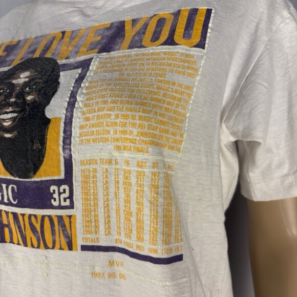 Vintage Magic Johnson T Shirt Tee Youth Sz M LA Lakers NBA Basketball Kids - Picture 11 of 13